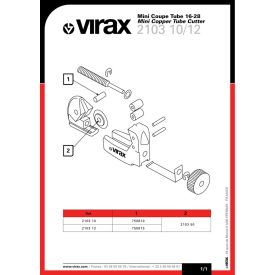 VIRAX Vágókerék-rögzítő csapszeg a 210310 mini csővágóhoz (750810)